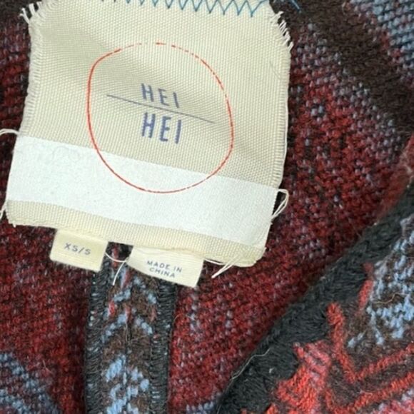 ANTHROPOLOGIE Hei Hei Mesilla Jacquard Knit Fringe Sweater Jacket Size Small - Picture 11 of 12